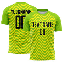 Загрузить изображение в средство просмотра галереи, Custom Green Black-Light Yellow Brasil Wave Sublimation Soccer Uniform Jersey
