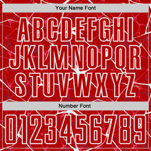 Load image into Gallery viewer, Custom Red-White Abstract Network Crackle Sublimation Soccer Uniform Jersey
