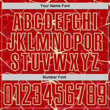 Load image into Gallery viewer, Custom Red-Cream Abstract Network Crackle Sublimation Soccer Uniform Jersey
