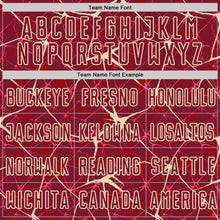 Load image into Gallery viewer, Custom Crimson-Cream Abstract Network Crackle Sublimation Soccer Uniform Jersey

