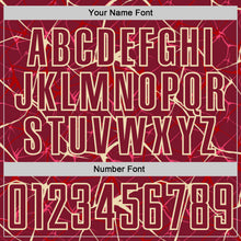 Load image into Gallery viewer, Custom Crimson-Cream Abstract Network Crackle Sublimation Soccer Uniform Jersey
