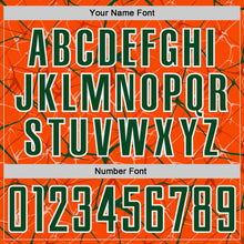 Charger l'image dans la galerie, Custom Orange Green-White Abstract Network Crackle Sublimation Soccer Uniform Jersey
