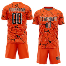 Load image into Gallery viewer, Custom Orange Brown-White Abstract Network Crackle Sublimation Soccer Uniform Jersey
