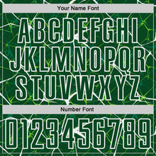 Load image into Gallery viewer, Custom Green-White Abstract Network Crackle Sublimation Soccer Uniform Jersey
