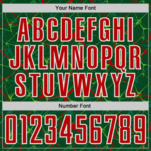 Load image into Gallery viewer, Custom Green Red-White Abstract Network Crackle Sublimation Soccer Uniform Jersey
