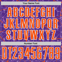 Load image into Gallery viewer, Custom Purple Orange-White Abstract Network Crackle Sublimation Soccer Uniform Jersey
