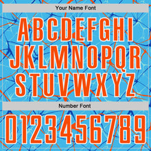 Load image into Gallery viewer, Custom Sky Blue Orange-White Abstract Network Crackle Sublimation Soccer Uniform Jersey
