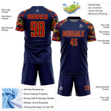 Загрузить изображение в средство просмотра галереи, Custom Navy Red-Old Gold Digital Camo Raglan Sleeves Sublimation Soccer Uniform Jersey
