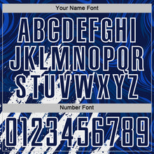Charger l'image dans la galerie, Custom Navy-White Brush Stroke Splatter Liquid Swirl Sublimation Soccer Uniform Jersey
