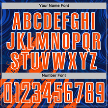 Charger l'image dans la galerie, Custom Navy Orange-White Brush Stroke Splatter Liquid Swirl Sublimation Soccer Uniform Jersey
