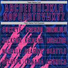 Charger l'image dans la galerie, Custom Navy-Pink Brush Stroke Splatter Liquid Swirl Sublimation Soccer Uniform Jersey
