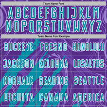 Charger l'image dans la galerie, Custom Purple Teal-White Brush Stroke Splatter Liquid Swirl Sublimation Soccer Uniform Jersey
