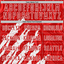 Load image into Gallery viewer, Custom Red-White Brush Stroke Splatter Liquid Swirl Sublimation Soccer Uniform Jersey
