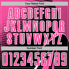 Charger l'image dans la galerie, Custom Black Pink-White Halftone Dot Dynamic Curve Stripe Sublimation Soccer Uniform Jersey
