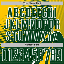 Charger l'image dans la galerie, Custom Green Yellow-White Halftone Dot Dynamic Curve Stripe Sublimation Soccer Uniform Jersey
