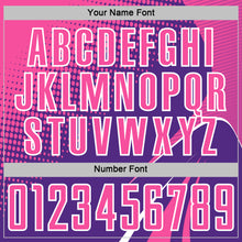 Load image into Gallery viewer, Custom Purple Pink-White Halftone Dot Dynamic Curve Stripe Sublimation Soccer Uniform Jersey
