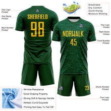 Charger l'image dans la galerie, Custom Green-Yellow Distressed Fragment Brush Stroke Sublimation Soccer Uniform Jersey
