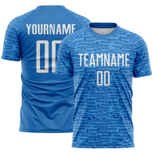 Load image into Gallery viewer, Custom Blue-White Distressed Fragment Brush Stroke Sublimation Soccer Uniform Jersey
