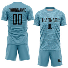 Charger l'image dans la galerie, Custom Shadow Blue-Black Distressed Fragment Brush Stroke Sublimation Soccer Uniform Jersey
