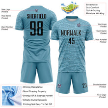 Charger l'image dans la galerie, Custom Shadow Blue-Black Distressed Fragment Brush Stroke Sublimation Soccer Uniform Jersey
