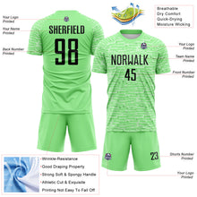 Charger l'image dans la galerie, Custom Pea Green-Black Distressed Fragment Brush Stroke Sublimation Soccer Uniform Jersey
