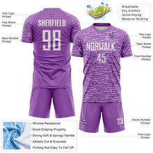 Charger l'image dans la galerie, Custom Medium Purple-White Distressed Fragment Brush Stroke Sublimation Soccer Uniform Jersey
