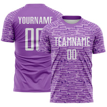 Charger l'image dans la galerie, Custom Medium Purple-White Distressed Fragment Brush Stroke Sublimation Soccer Uniform Jersey

