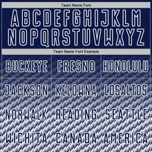 Charger l'image dans la galerie, Custom Navy-White Geometric Wave Gradient Sublimation Soccer Uniform Jersey
