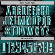 Charger l'image dans la galerie, Custom Black Teal-White Grunge Splatter Brush Stroke Sublimation Soccer Uniform Jersey
