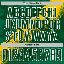 Load image into Gallery viewer, Custom Green Yellow-White Grunge Splatter Brush Stroke Sublimation Soccer Uniform Jersey
