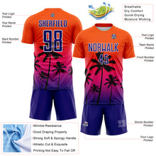 Charger l'image dans la galerie, Custom Orange Dark Purple Hot Pink-White Tropical Hawaii Palm Trees Gradient Sublimation Soccer Uniform Jersey
