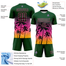 Load image into Gallery viewer, Custom Green Pink-Gold Tropical Hawaii Palm Trees Gradient Sublimation Soccer Uniform Jersey
