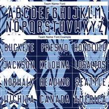 Load image into Gallery viewer, Custom Navy Light Blue-White Geometric Shard Grunge Splash Sublimation Soccer Uniform Jersey
