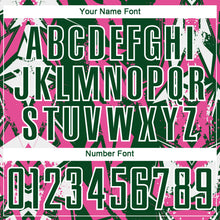 Load image into Gallery viewer, Custom Green Pink-White Geometric Shard Grunge Splash Sublimation Soccer Uniform Jersey
