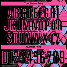 Load image into Gallery viewer, Custom Black Pink-Light Blue Geometric Grid Gradient Sublimation Soccer Uniform Jersey
