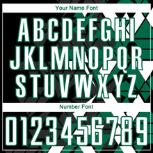 Load image into Gallery viewer, Custom Black White-Kelly Green Geometric Grid Gradient Sublimation Soccer Uniform Jersey
