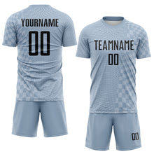 Load image into Gallery viewer, Custom Gray-White Geometric Patchwork Asymmetry Checkered Zigzag Lines Sublimation Soccer Uniform Jersey
