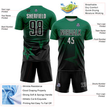 Charger l'image dans la galerie, Custom Kelly Green Black-White Gradient Style Twinkle Star Sublimation Soccer Uniform Jersey
