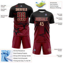 Load image into Gallery viewer, Custom Black Crimson-Cream Gradient Style Twinkle Star Sublimation Soccer Uniform Jersey
