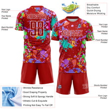 Load image into Gallery viewer, Custom Graffiti Pattern Red-White Paint Splatter Sublimation Soccer Uniform Jersey
