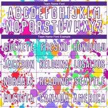 Загрузить изображение в средство просмотра галереи, Custom Graffiti Pattern White-Purple Paint Splatter Sublimation Soccer Uniform Jersey
