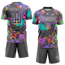 Load image into Gallery viewer, Custom Graffiti Pattern Steel Gray-White Paint Splatter Sublimation Soccer Uniform Jersey
