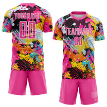 Load image into Gallery viewer, Custom Graffiti Pattern Pink-White Paint Splatter Sublimation Soccer Uniform Jersey

