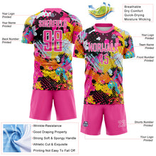 Load image into Gallery viewer, Custom Graffiti Pattern Pink-White Paint Splatter Sublimation Soccer Uniform Jersey
