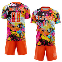 Load image into Gallery viewer, Custom Graffiti Pattern Orange-White Paint Splatter Sublimation Soccer Uniform Jersey

