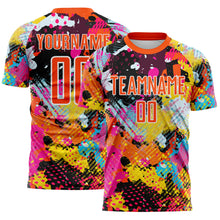 Load image into Gallery viewer, Custom Graffiti Pattern Orange-White Paint Splatter Sublimation Soccer Uniform Jersey
