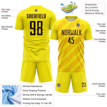 Laden Sie das Bild in den Galerie-Viewer, Custom Light Yellow Brown-Gold Diagonal Stripes Sublimation Soccer Uniform Jersey
