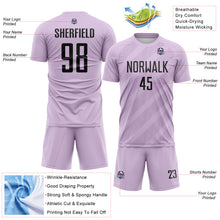 Laden Sie das Bild in den Galerie-Viewer, Custom Light Purple-Black Diagonal Stripes Sublimation Soccer Uniform Jersey
