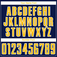 Load image into Gallery viewer, Custom Navy Gold Teal-White Geometric Asymmetry Shatter Sublimation Soccer Uniform Jersey
