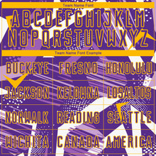 Load image into Gallery viewer, Custom Purple White-Gold Geometric Asymmetry Shatter Sublimation Soccer Uniform Jersey
